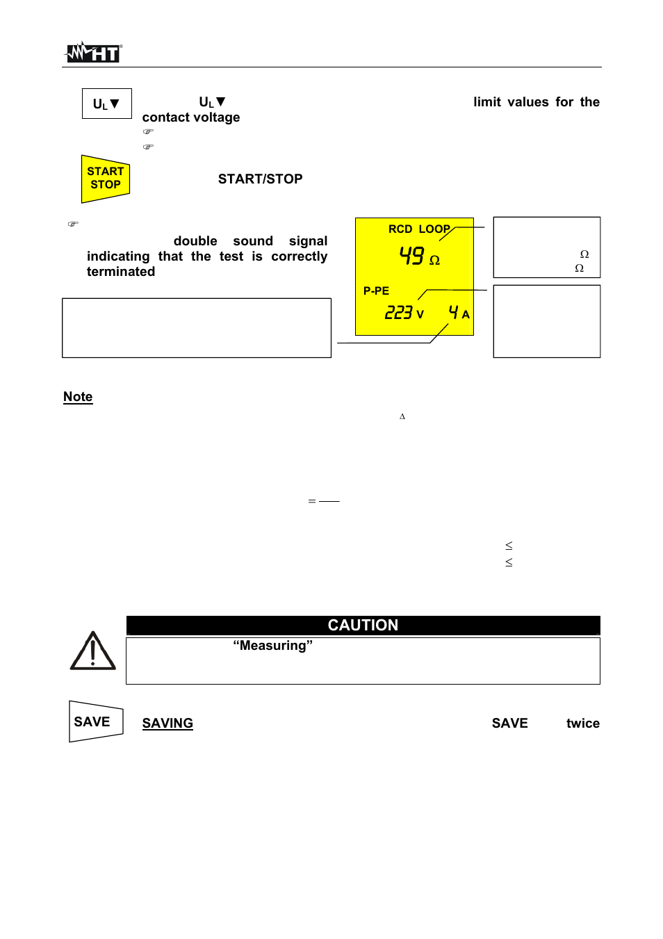 Caution | HT instruments MACROTEST 5035 User Manual | Page 43 / 80