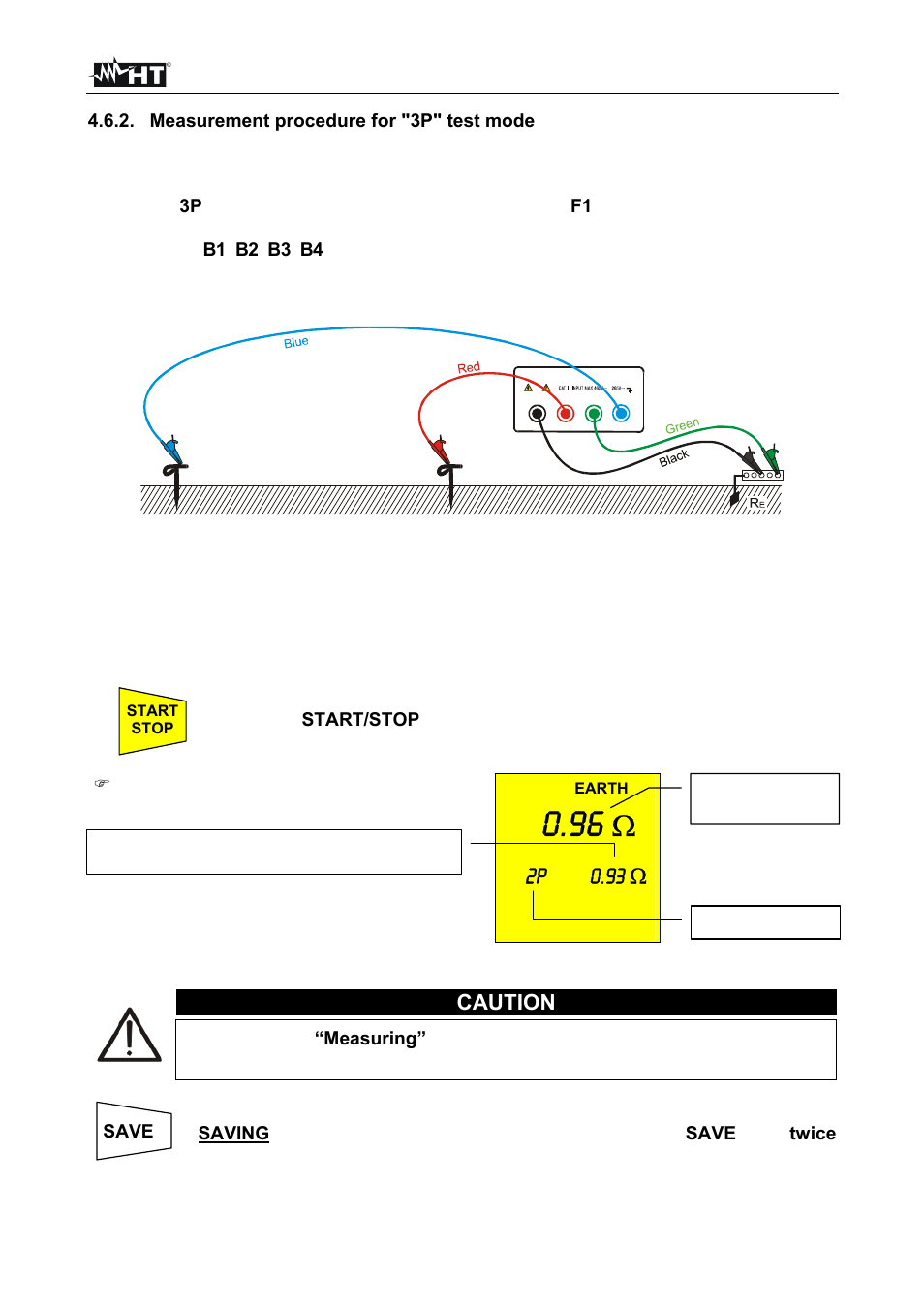 2p 0.93 ω, Caution | HT instruments MACROTEST 5035 User Manual | Page 50 / 80
