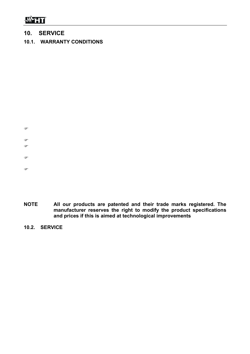 Service | HT instruments MACROTEST 5035 User Manual | Page 66 / 80