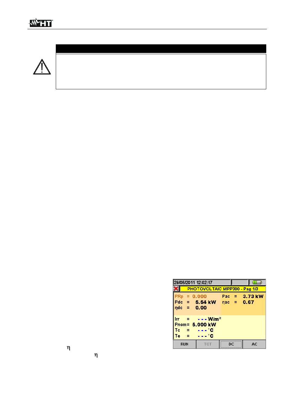 Caution | HT instruments MPP300 User Manual | Page 19 / 114