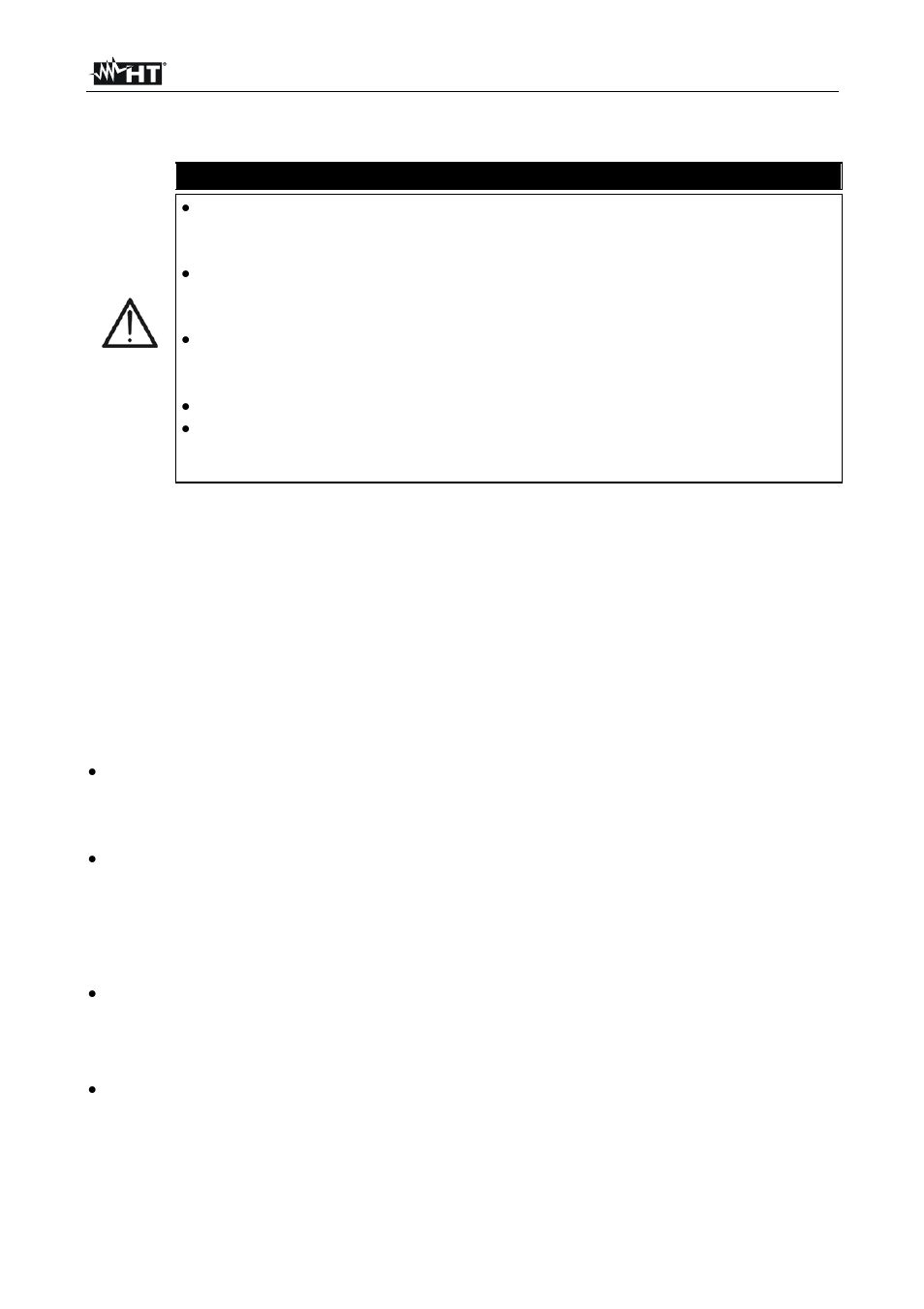 Caution | HT instruments MPP300 User Manual | Page 5 / 114