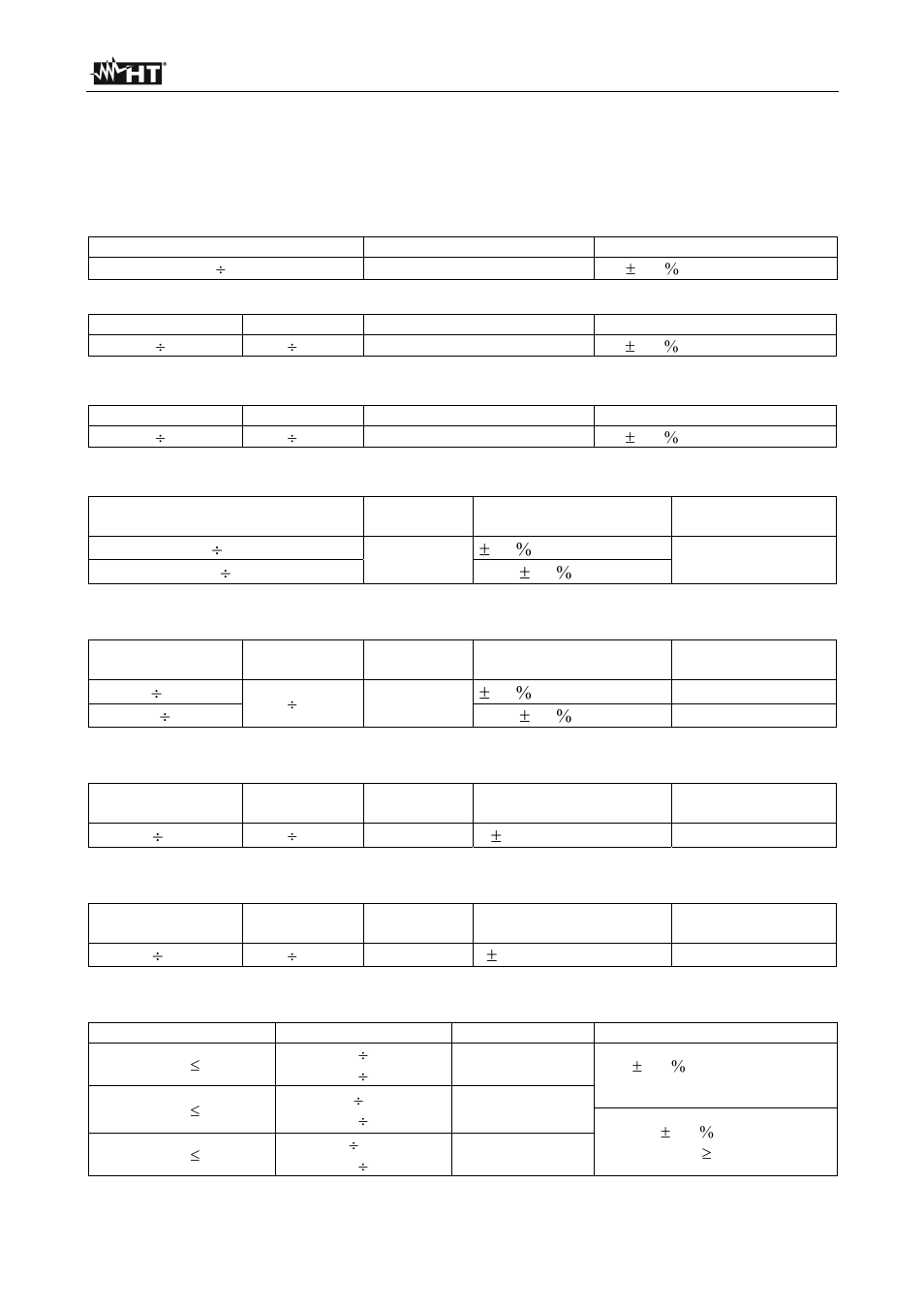 Especificaciones técnicas | HT instruments MPP300 User Manual | Page 52 / 114