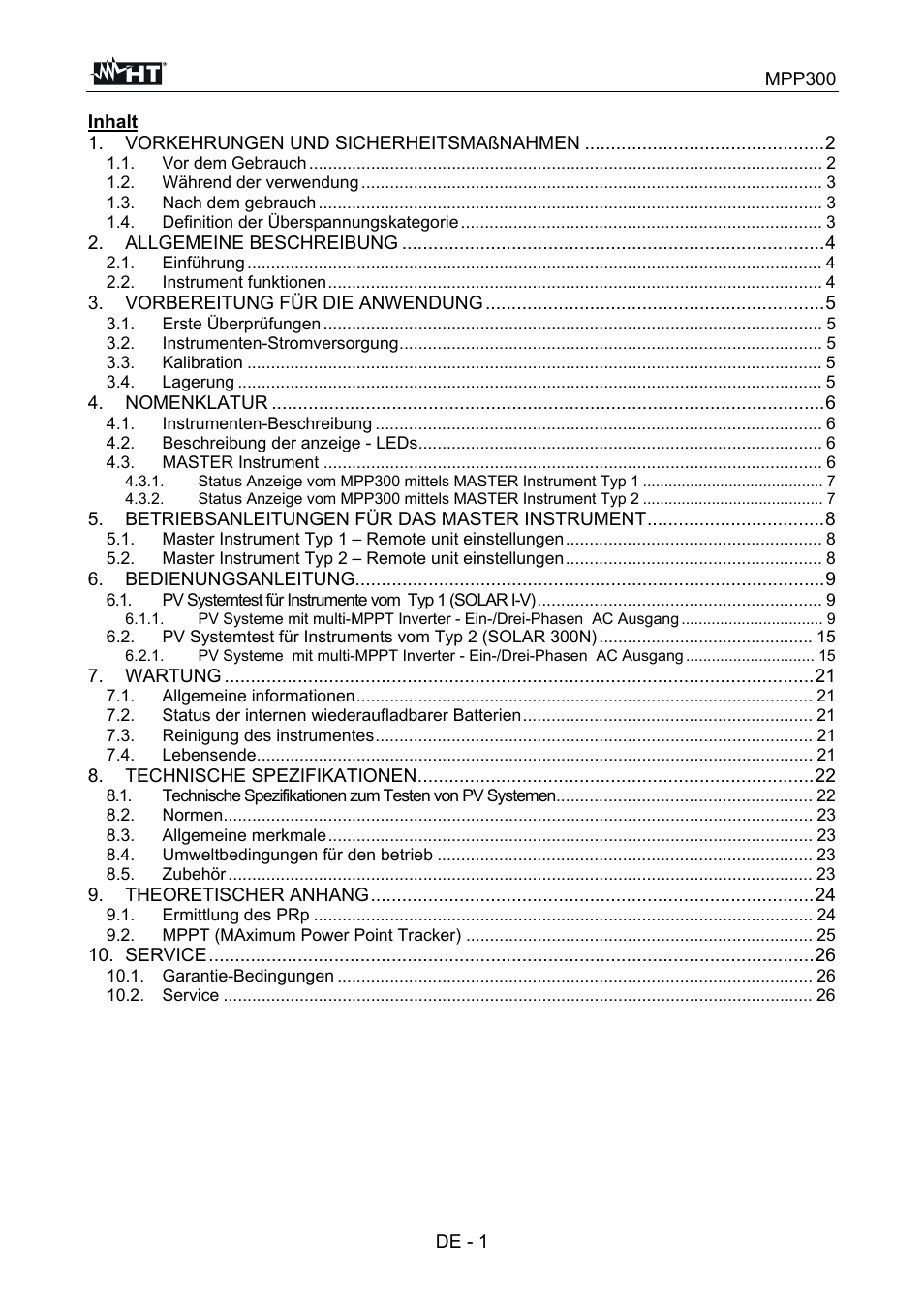 HT instruments MPP300 User Manual | Page 59 / 114