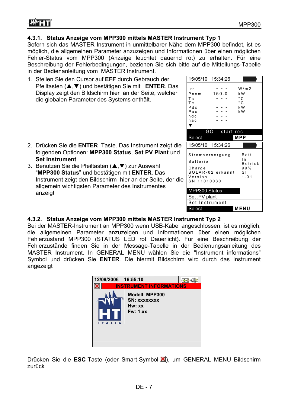 Mpp300 | HT instruments MPP300 User Manual | Page 65 / 114