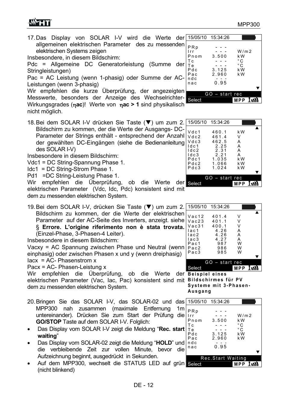 Mpp300 | HT instruments MPP300 User Manual | Page 70 / 114