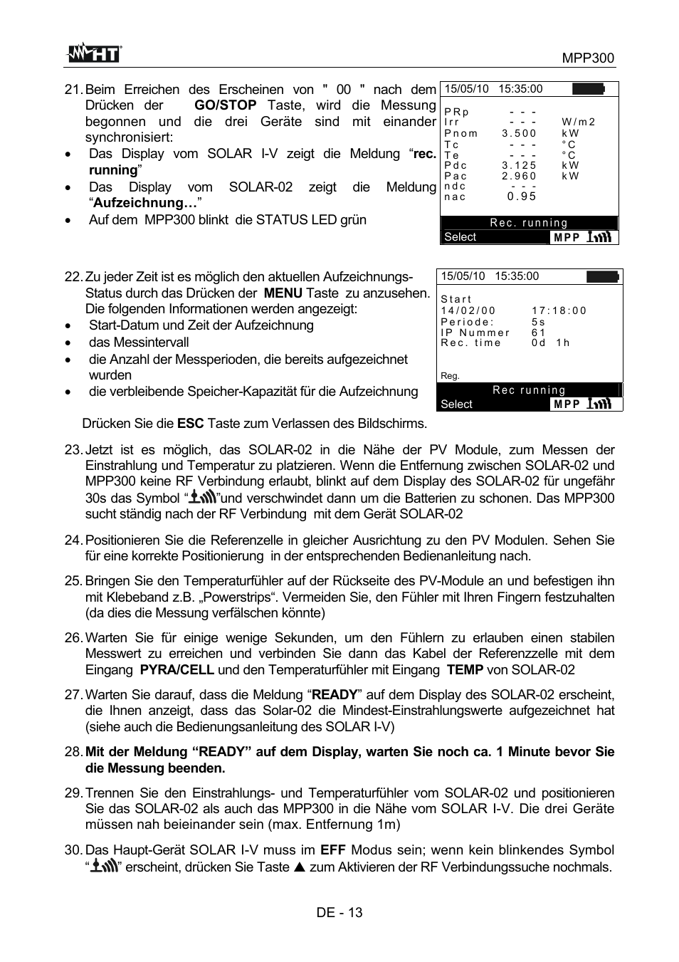 HT instruments MPP300 User Manual | Page 71 / 114