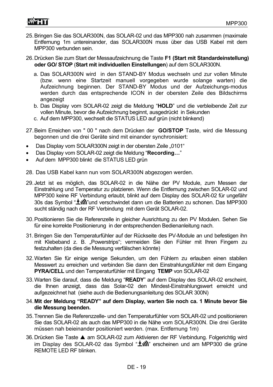 HT instruments MPP300 User Manual | Page 77 / 114