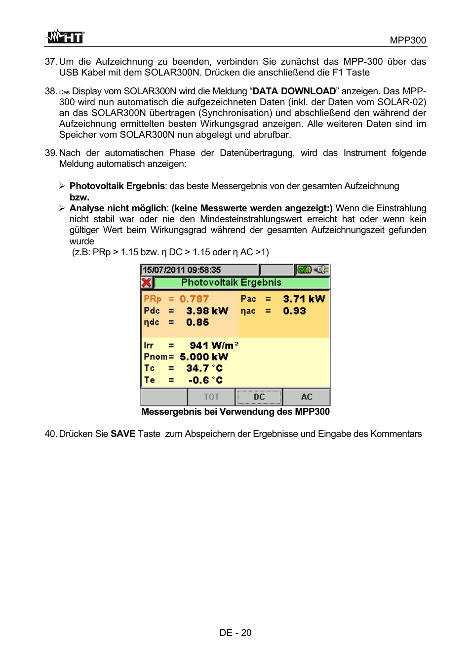 HT instruments MPP300 User Manual | Page 78 / 114