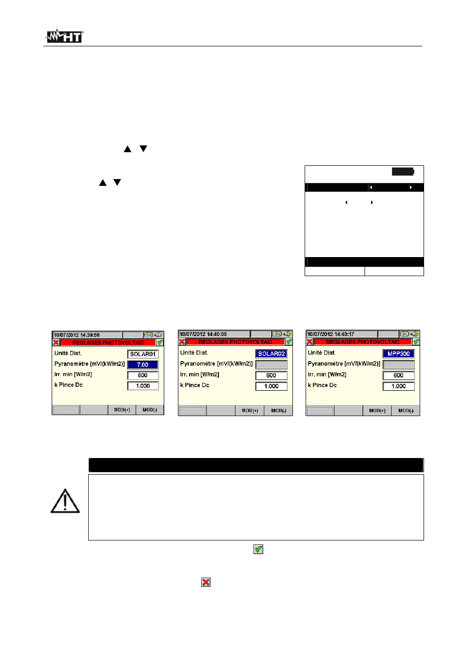 Programmation pour l'instrument master, Attention, Mpp300 | Fr - 8 | HT instruments MPP300 User Manual | Page 94 / 114