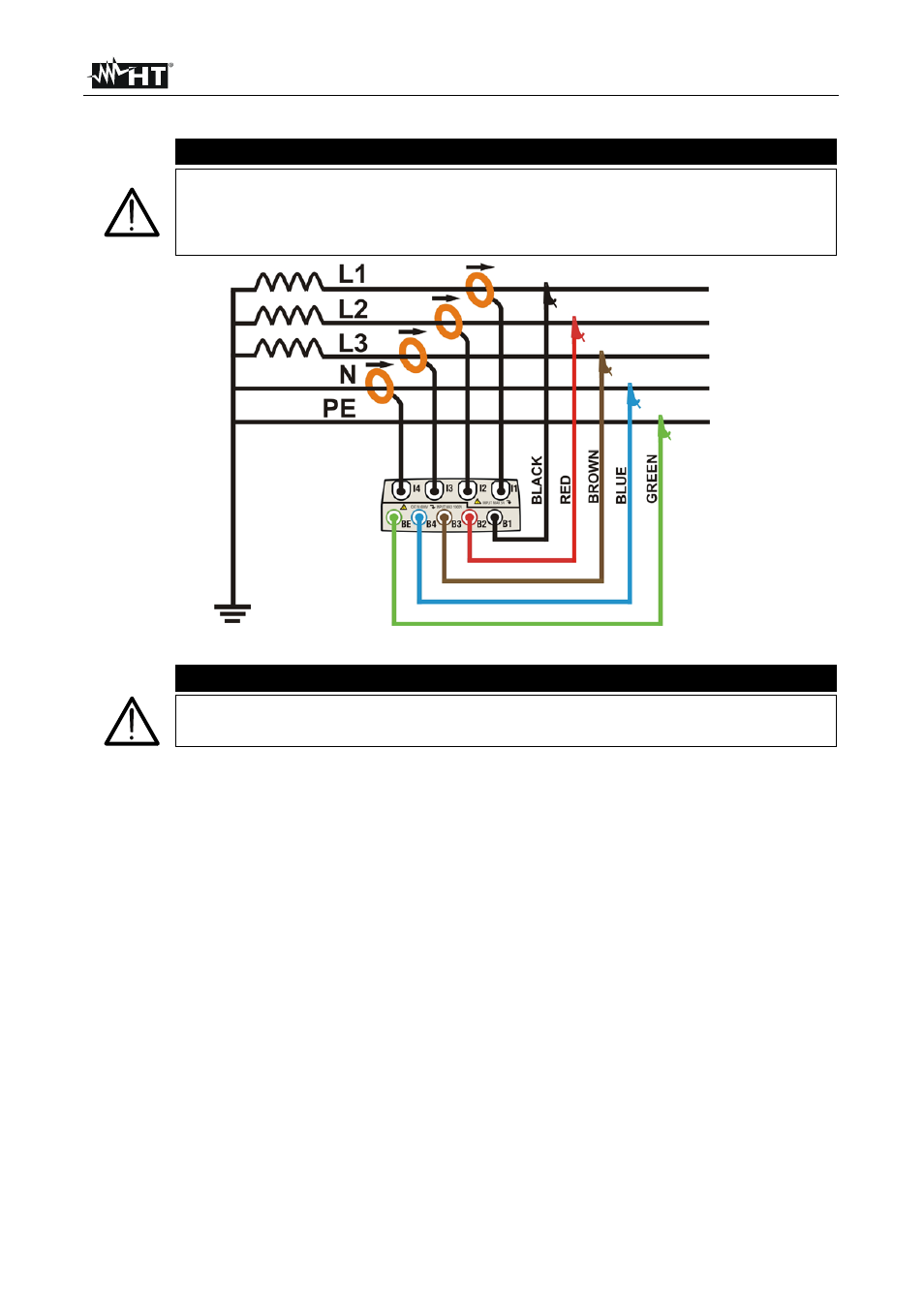Caution | HT instruments PQA824 User Manual | Page 122 / 144