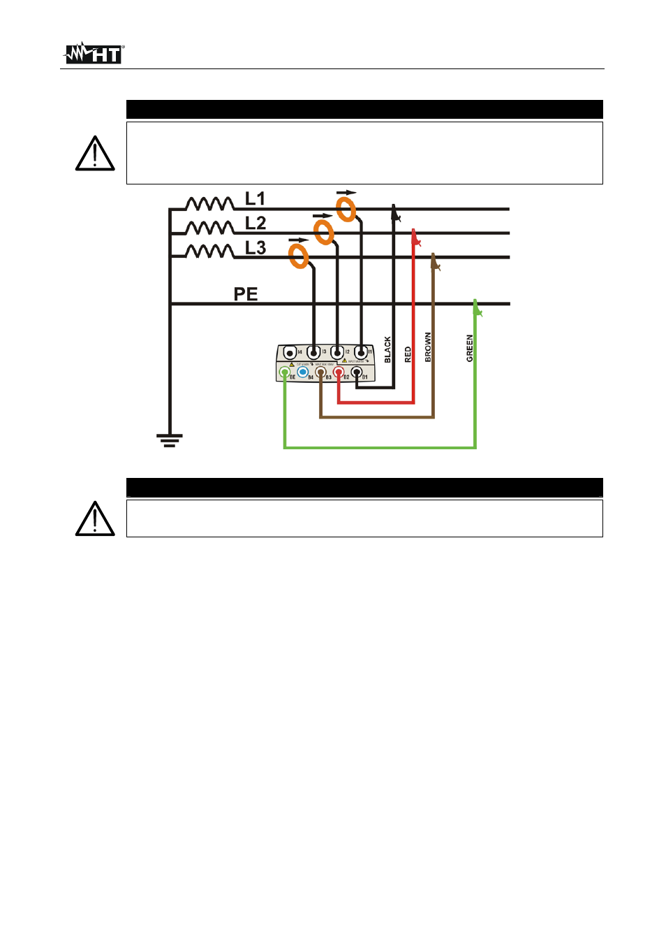 Caution | HT instruments PQA824 User Manual | Page 124 / 144