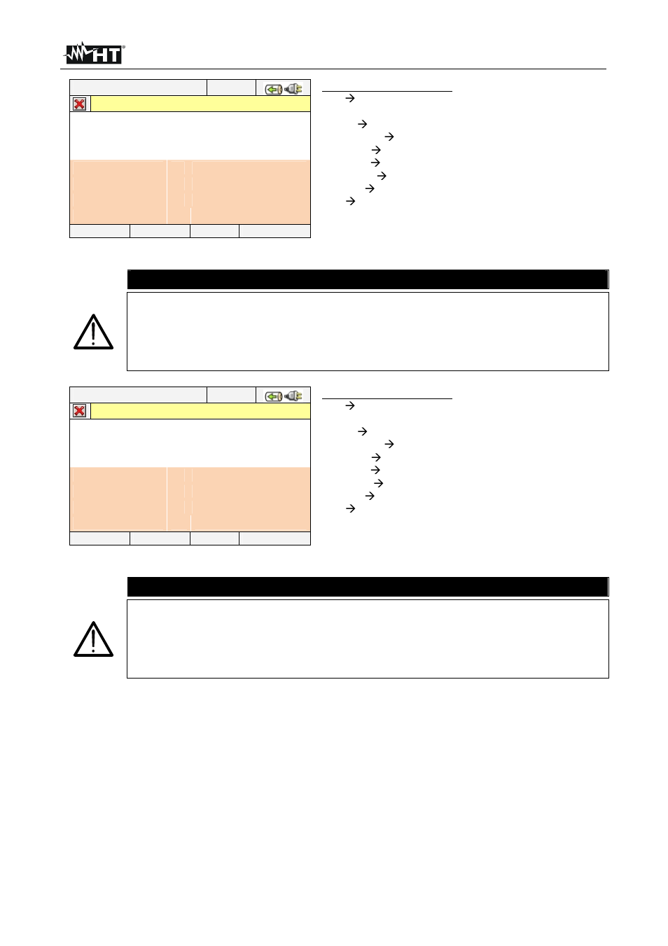 Caution | HT instruments PQA824 User Manual | Page 24 / 144