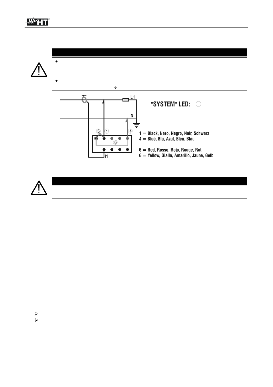 Measuring procedures, Caution | HT instruments PQA820 User Manual | Page 14 / 32