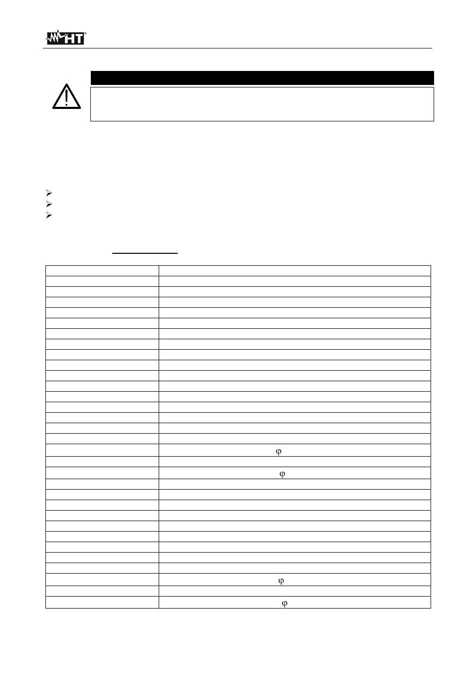 Initial settings, Caution | HT instruments PQA820 User Manual | Page 9 / 32