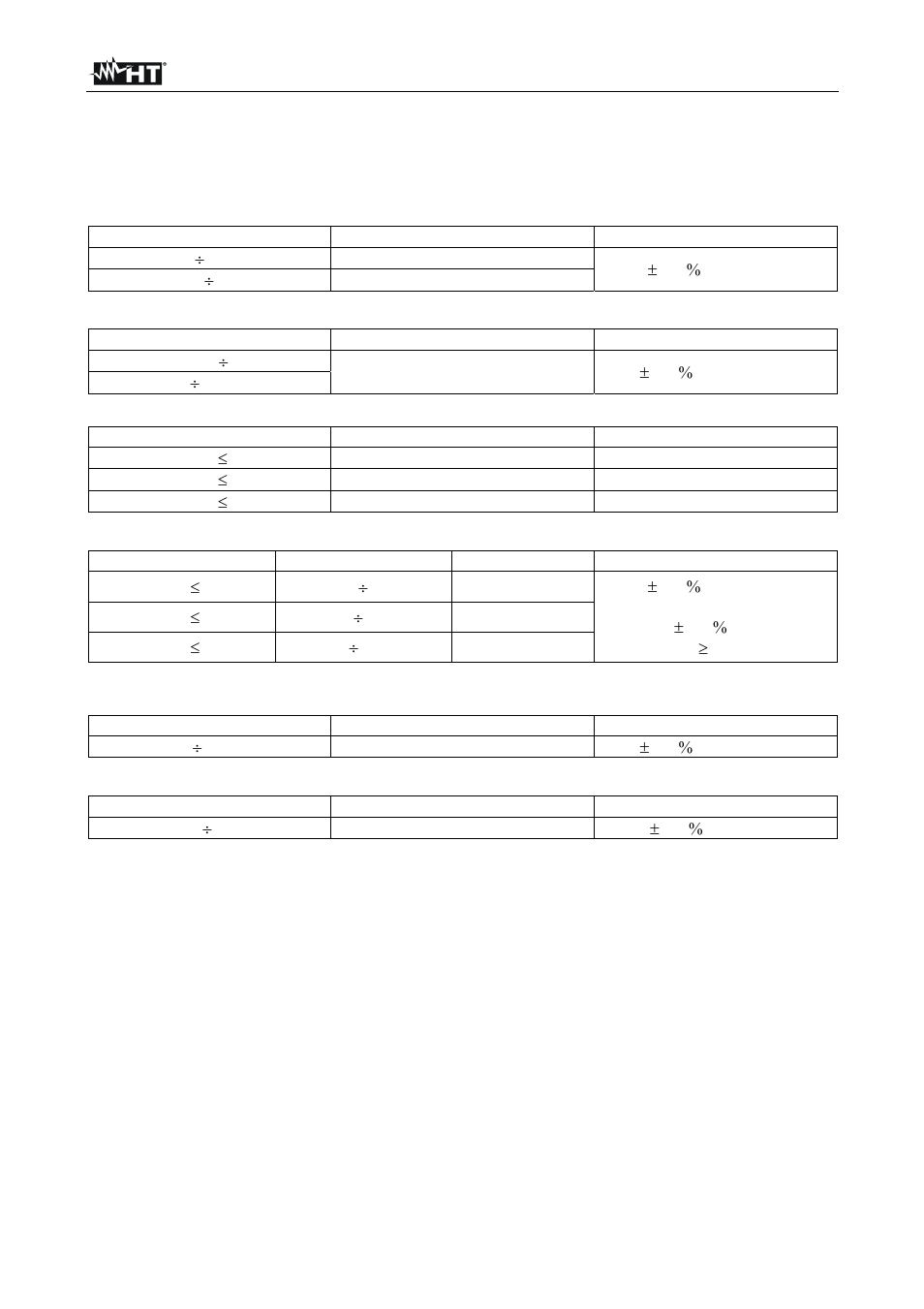 Technical specifications | HT instruments PVCHECK User Manual | Page 61 / 68