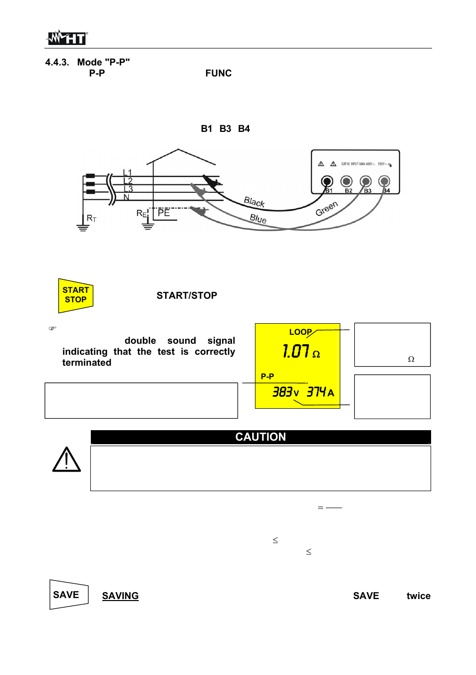 Caution | HT instruments SIRIUS87 User Manual | Page 38 / 88