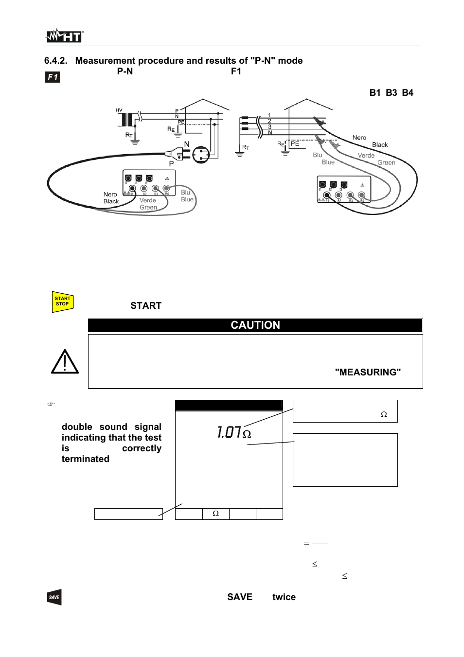 Caution | HT instruments SIRIUS89N User Manual | Page 40 / 132