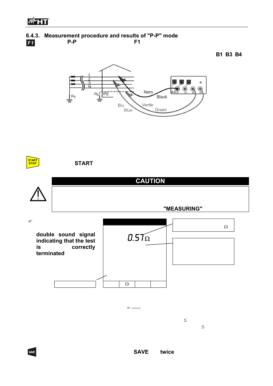 Caution | HT instruments SIRIUS89N User Manual | Page 41 / 132