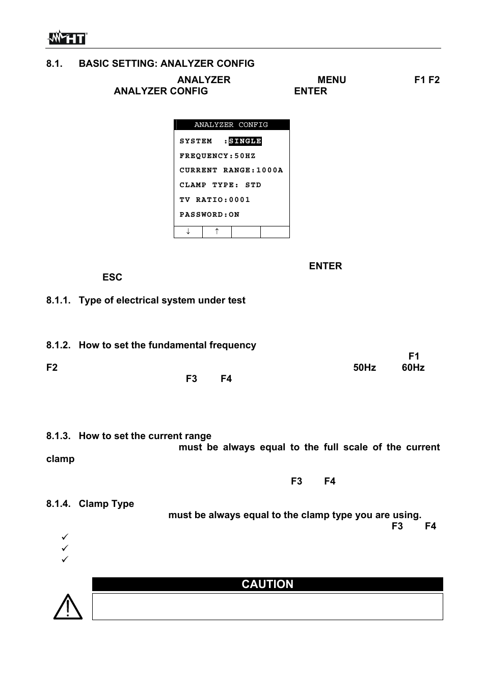 Caution | HT instruments SIRIUS89N User Manual | Page 66 / 132