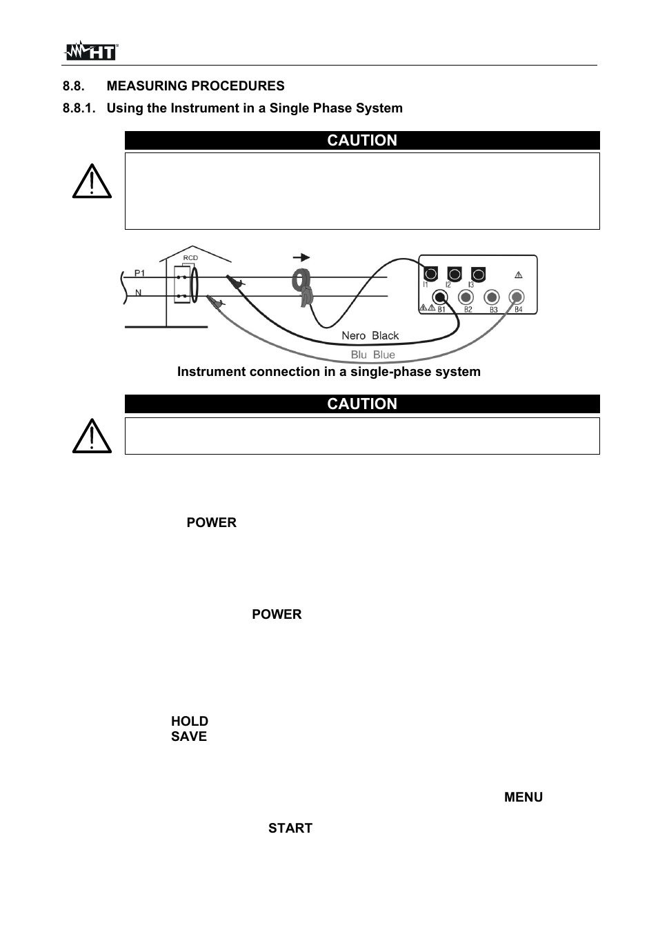 Caution | HT instruments SIRIUS89N User Manual | Page 88 / 132