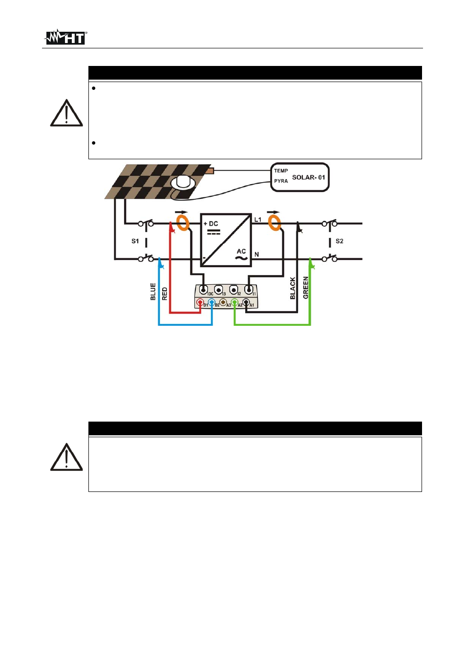 Caution | HT instruments SOLAR300N User Manual | Page 149 / 204