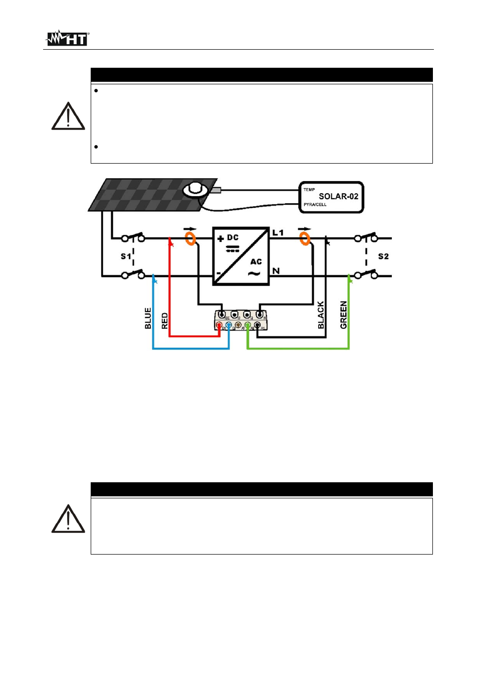 Caution | HT instruments SOLAR300N User Manual | Page 151 / 204