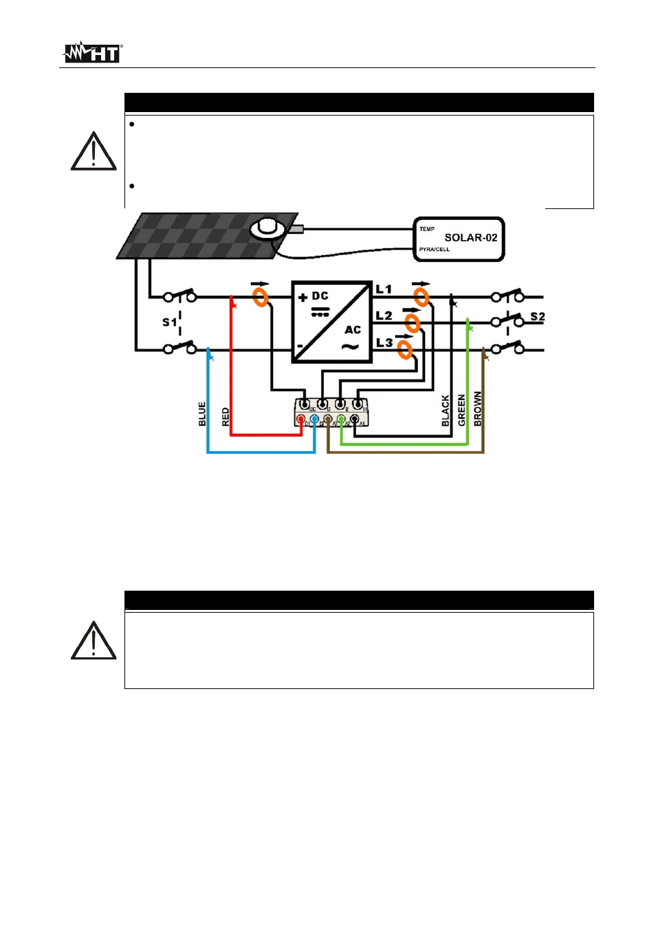 Caution | HT instruments SOLAR300N User Manual | Page 155 / 204
