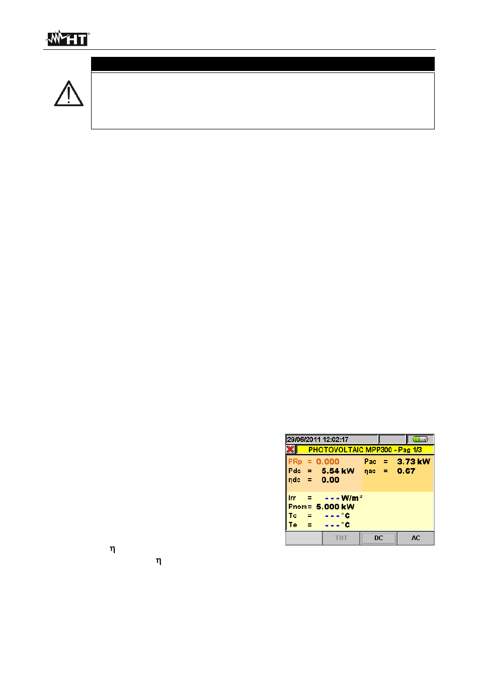 Caution | HT instruments SOLAR300N User Manual | Page 159 / 204