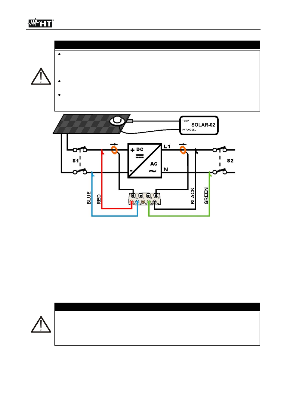 Caution | HT instruments SOLAR300N User Manual | Page 165 / 204