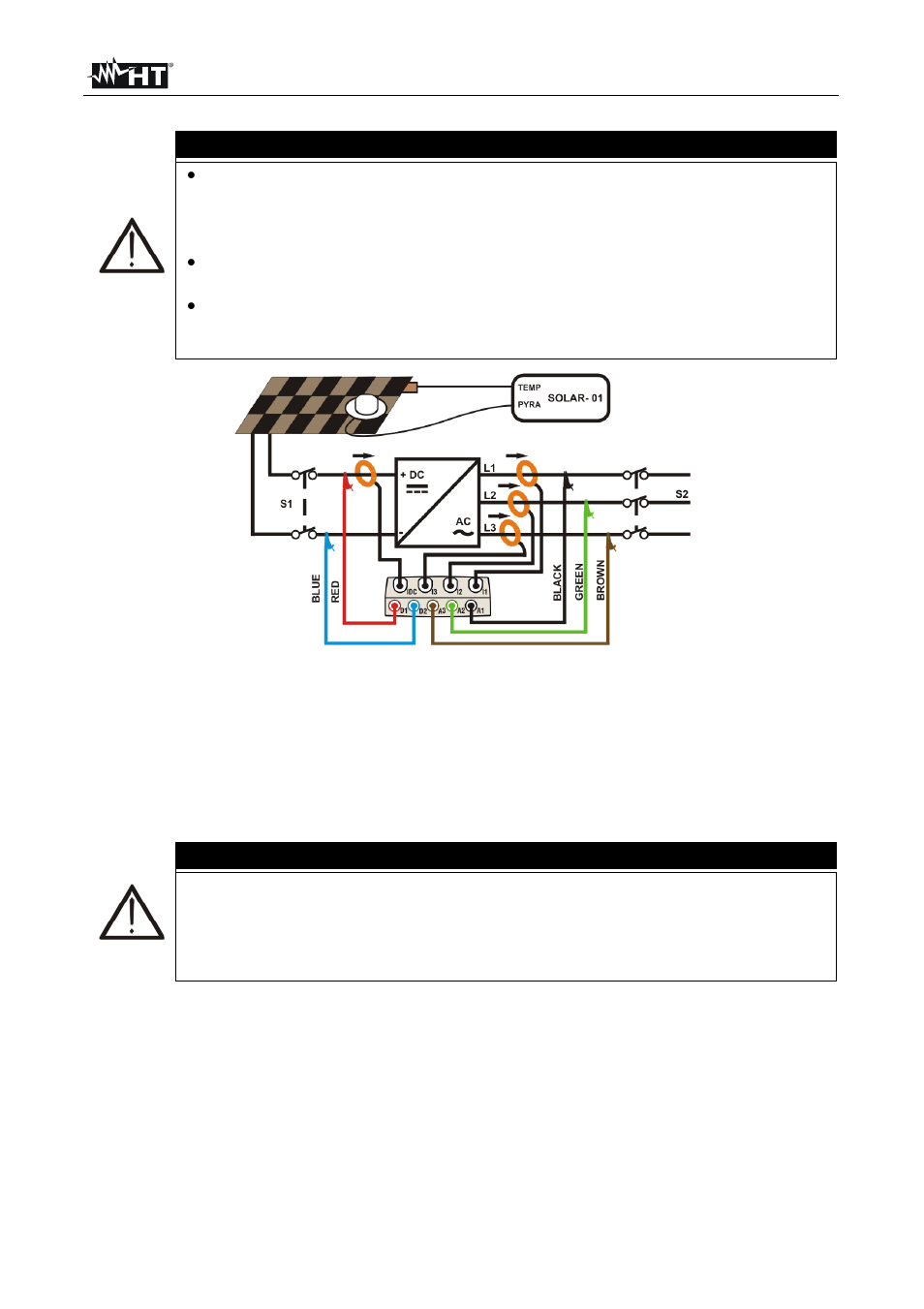 Caution | HT instruments SOLAR300N User Manual | Page 167 / 204