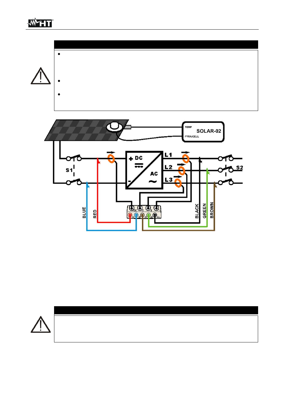 Caution | HT instruments SOLAR300N User Manual | Page 169 / 204