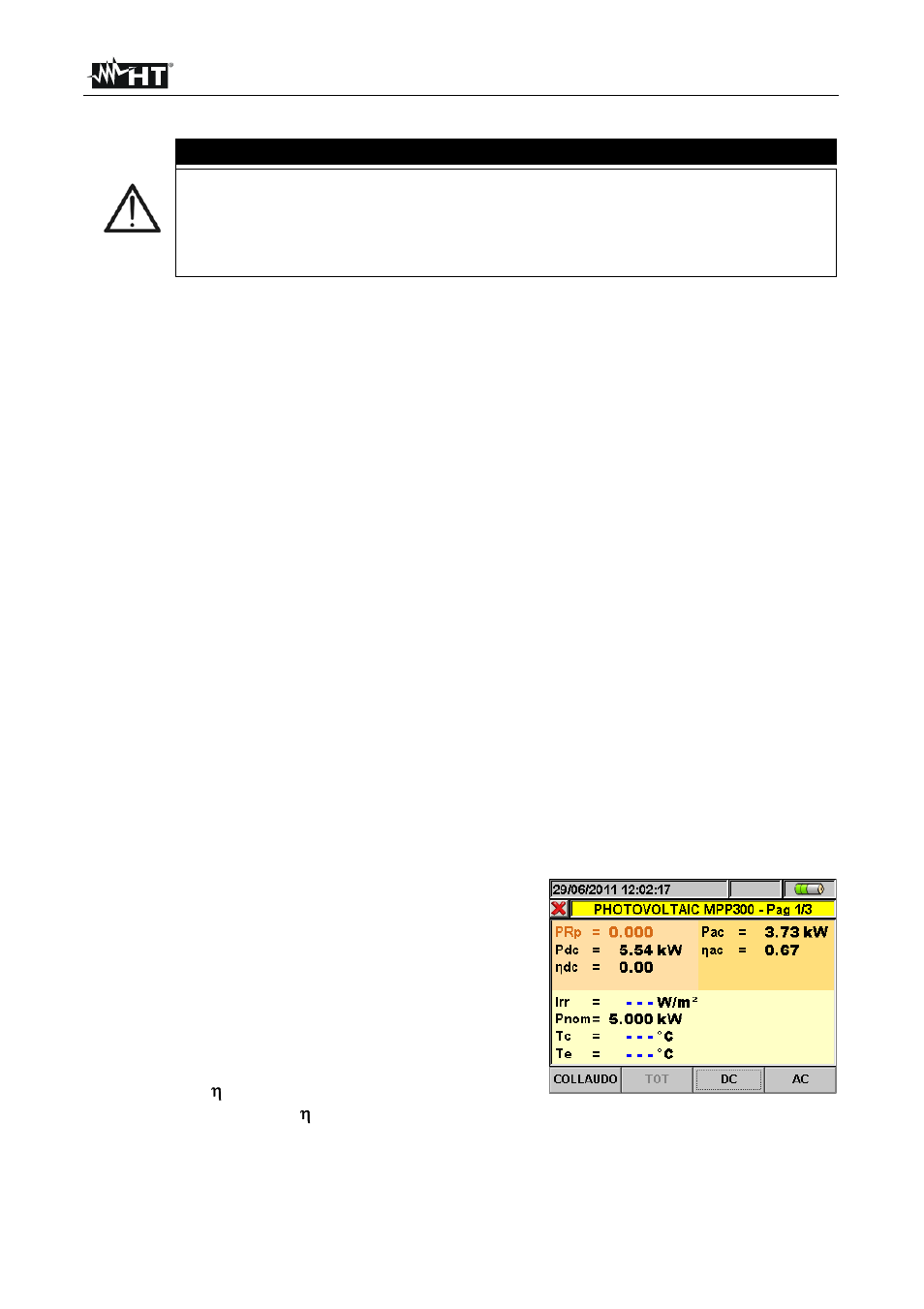 Caution | HT instruments SOLAR300N User Manual | Page 173 / 204