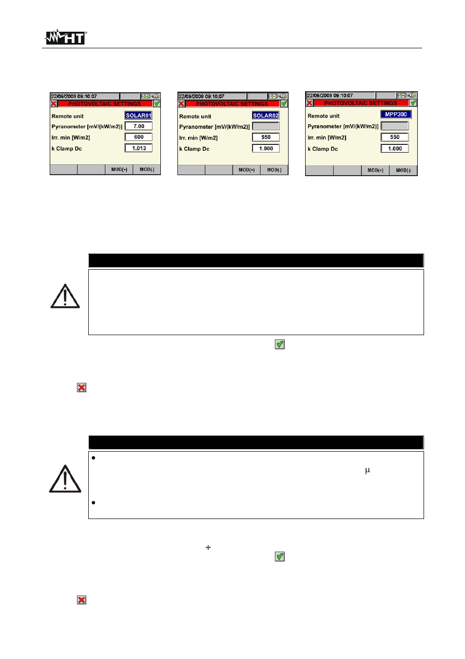 Caution | HT instruments SOLAR300N User Manual | Page 51 / 204