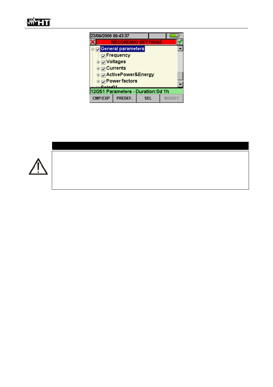 Caution | HT instruments SOLAR300N User Manual | Page 59 / 204