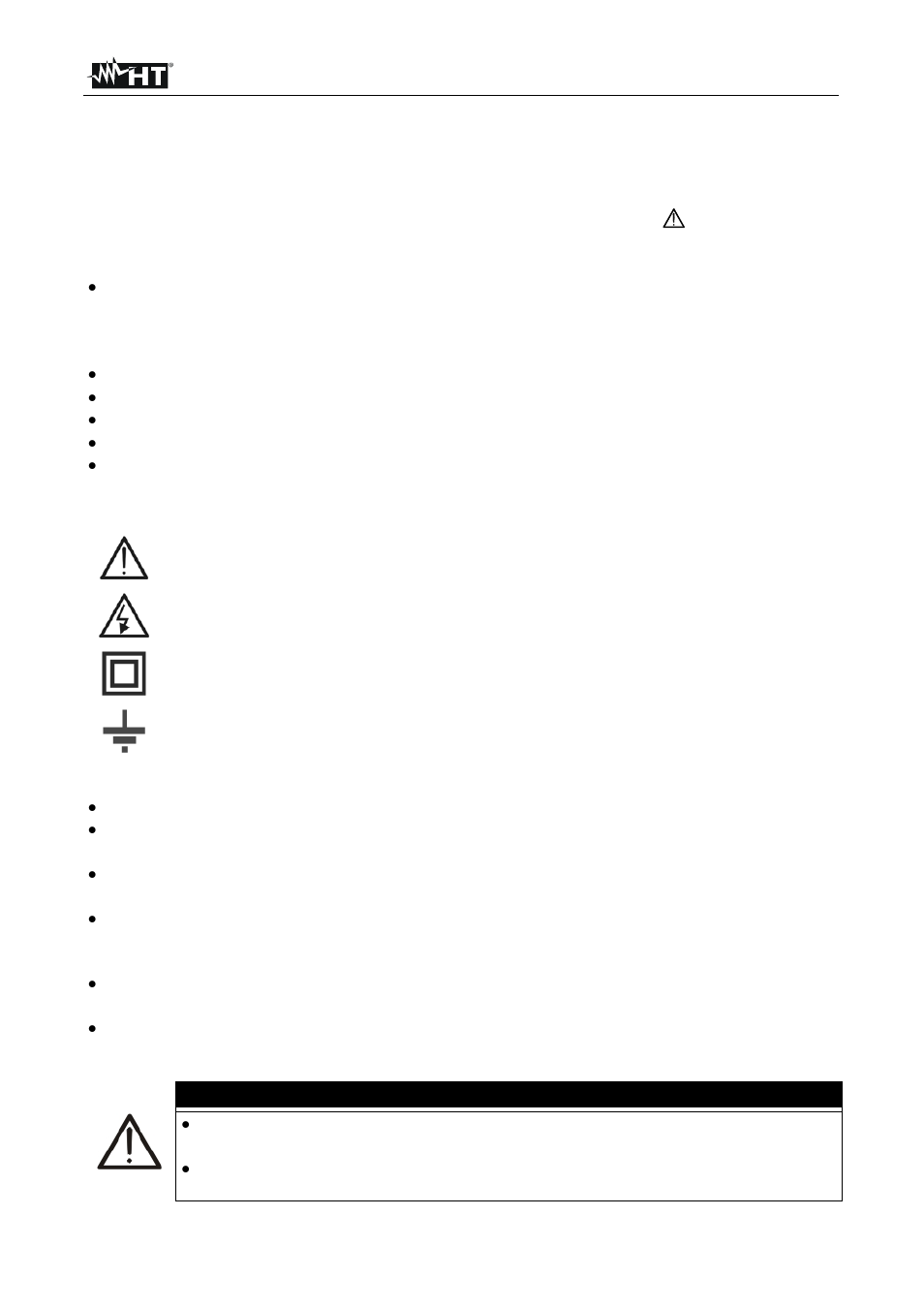 Precautions and safety measures, Caution | HT instruments SOLAR300N User Manual | Page 6 / 204