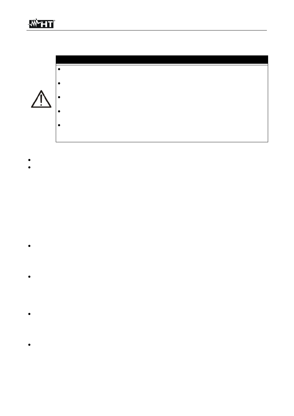 Caution | HT instruments SOLAR300N User Manual | Page 7 / 204