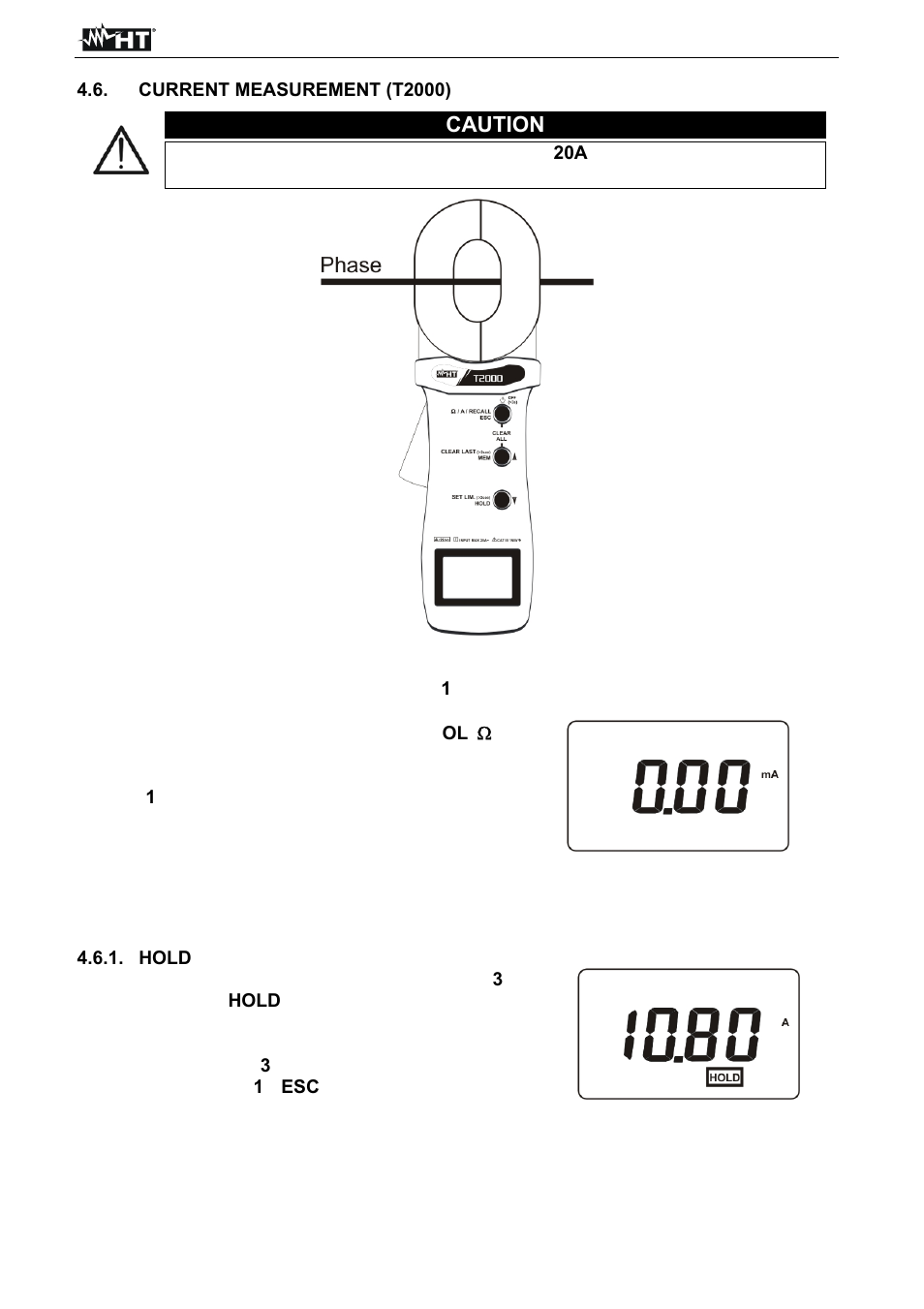 Caution | HT instruments T2100 User Manual | Page 17 / 28