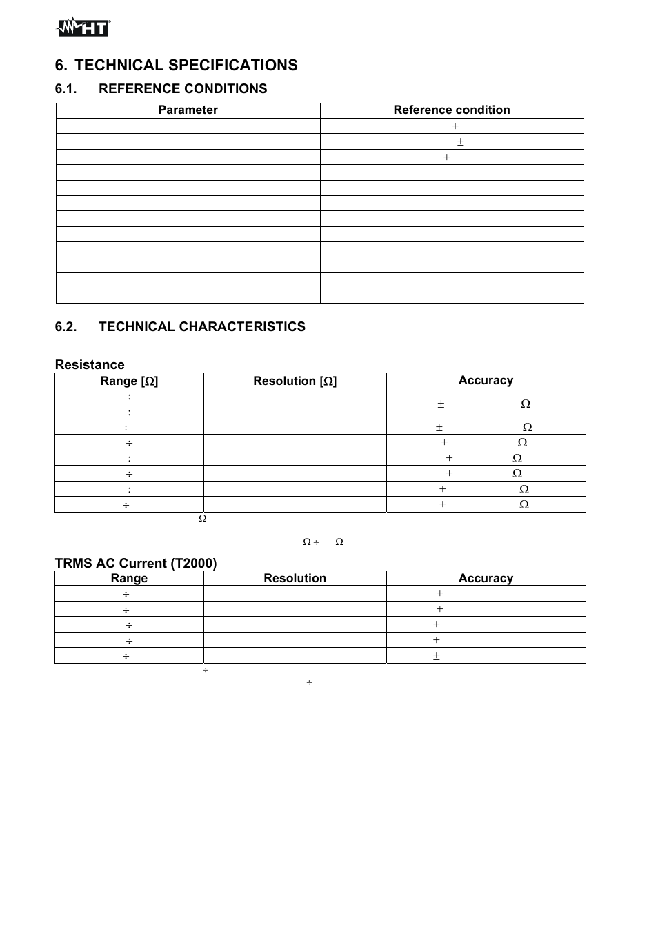 Technical specifications | HT instruments T2100 User Manual | Page 26 / 28