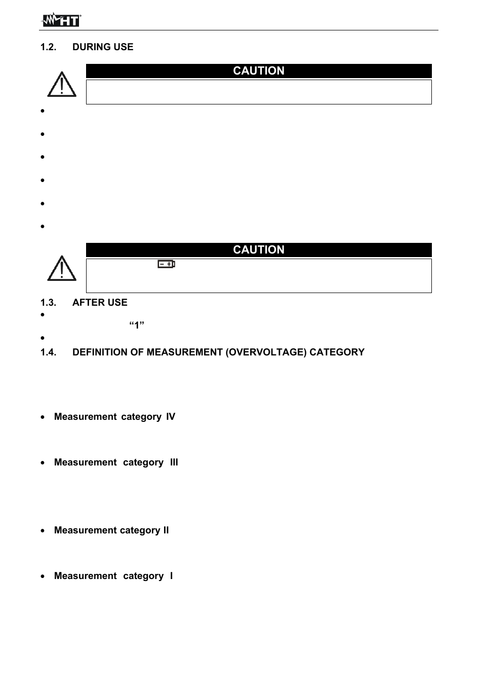 Caution | HT instruments T2100 User Manual | Page 4 / 28