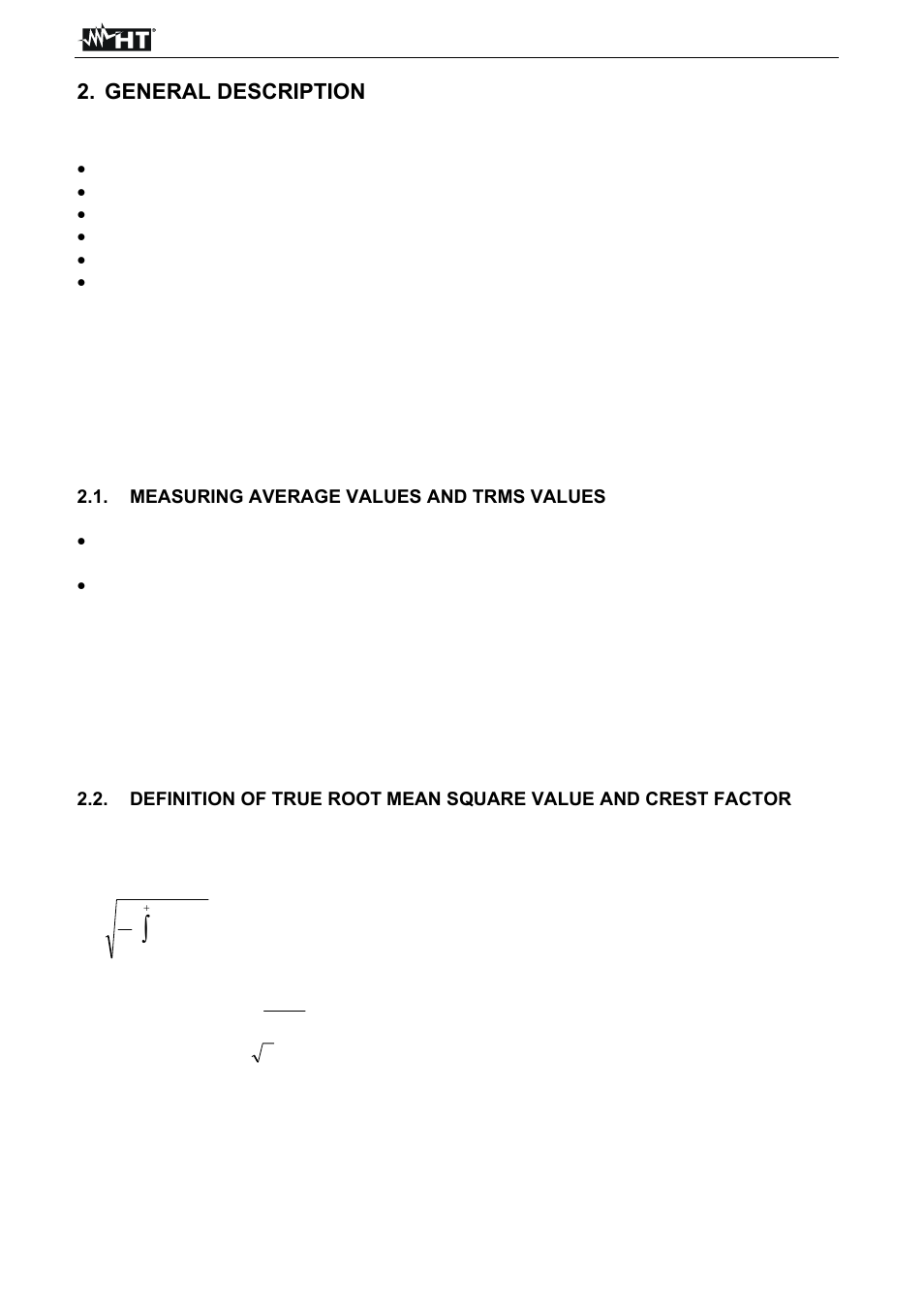 General description | HT instruments T2100 User Manual | Page 5 / 28