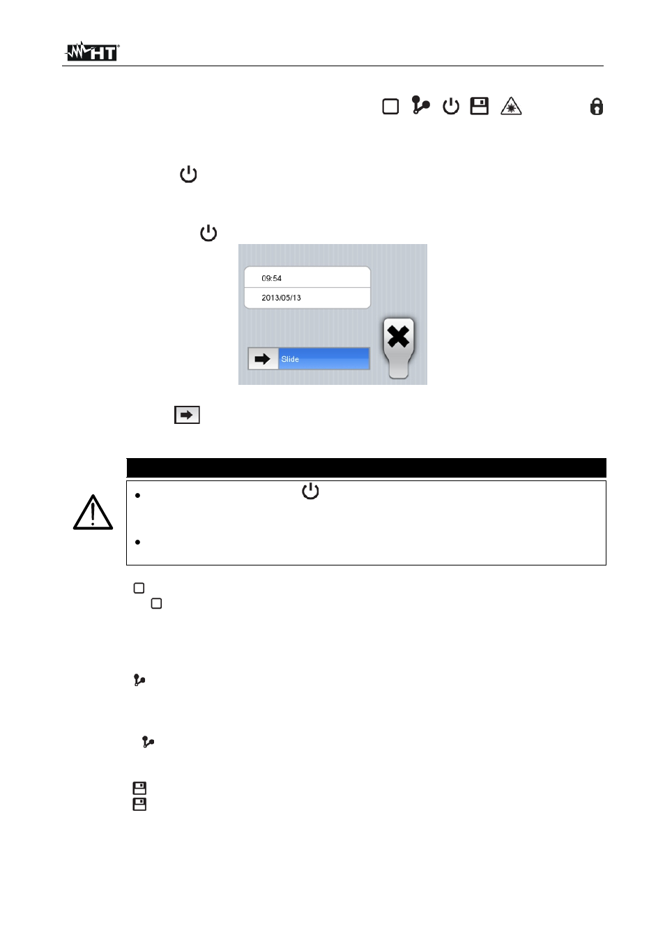 Caution | HT instruments THT60 User Manual | Page 11 / 56