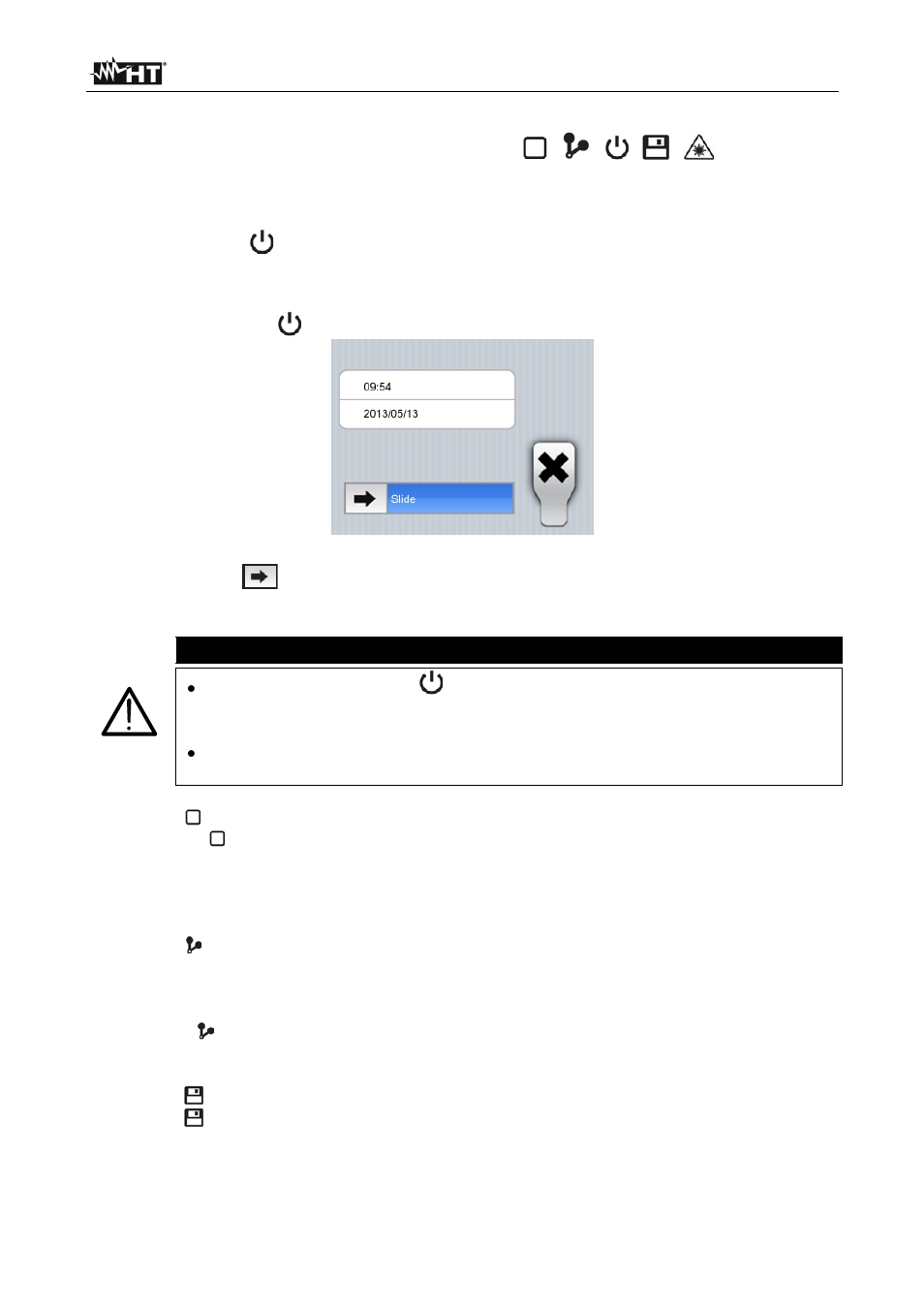 Caution | HT instruments THT70 User Manual | Page 11 / 56
