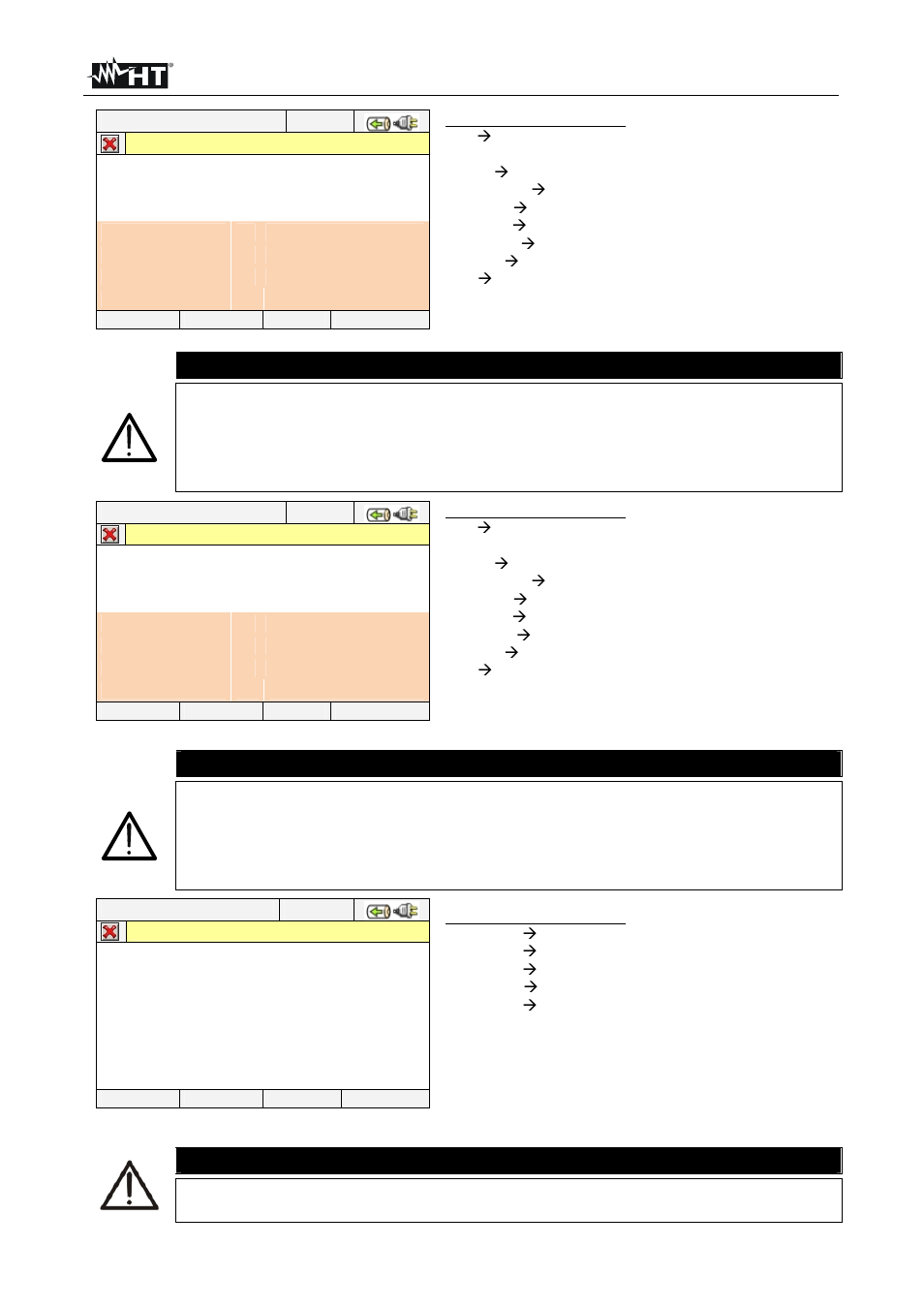 Caution | HT instruments VEGA78 User Manual | Page 21 / 128