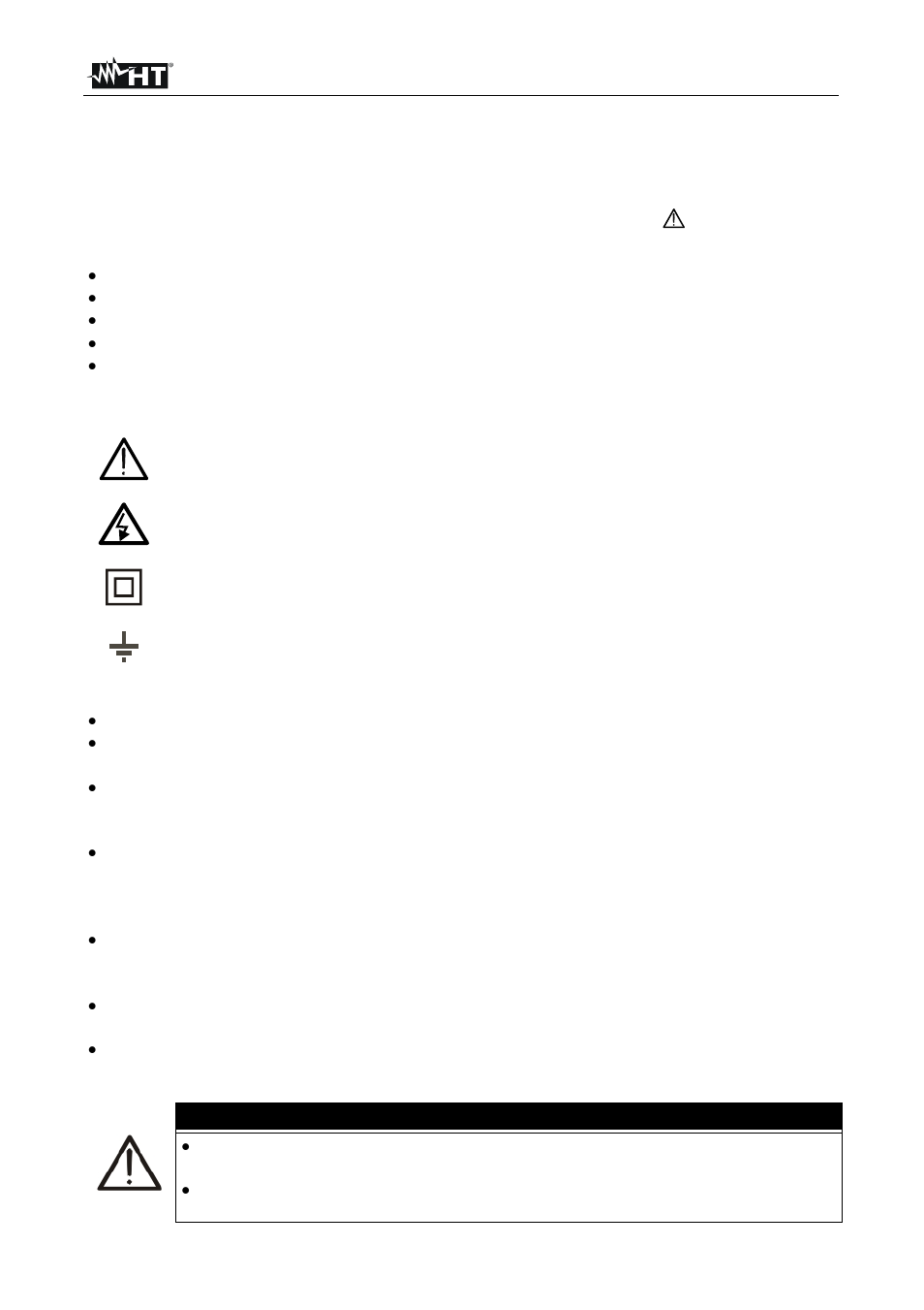 Precautions and safety measures, Caution | HT instruments VEGA78 User Manual | Page 5 / 128