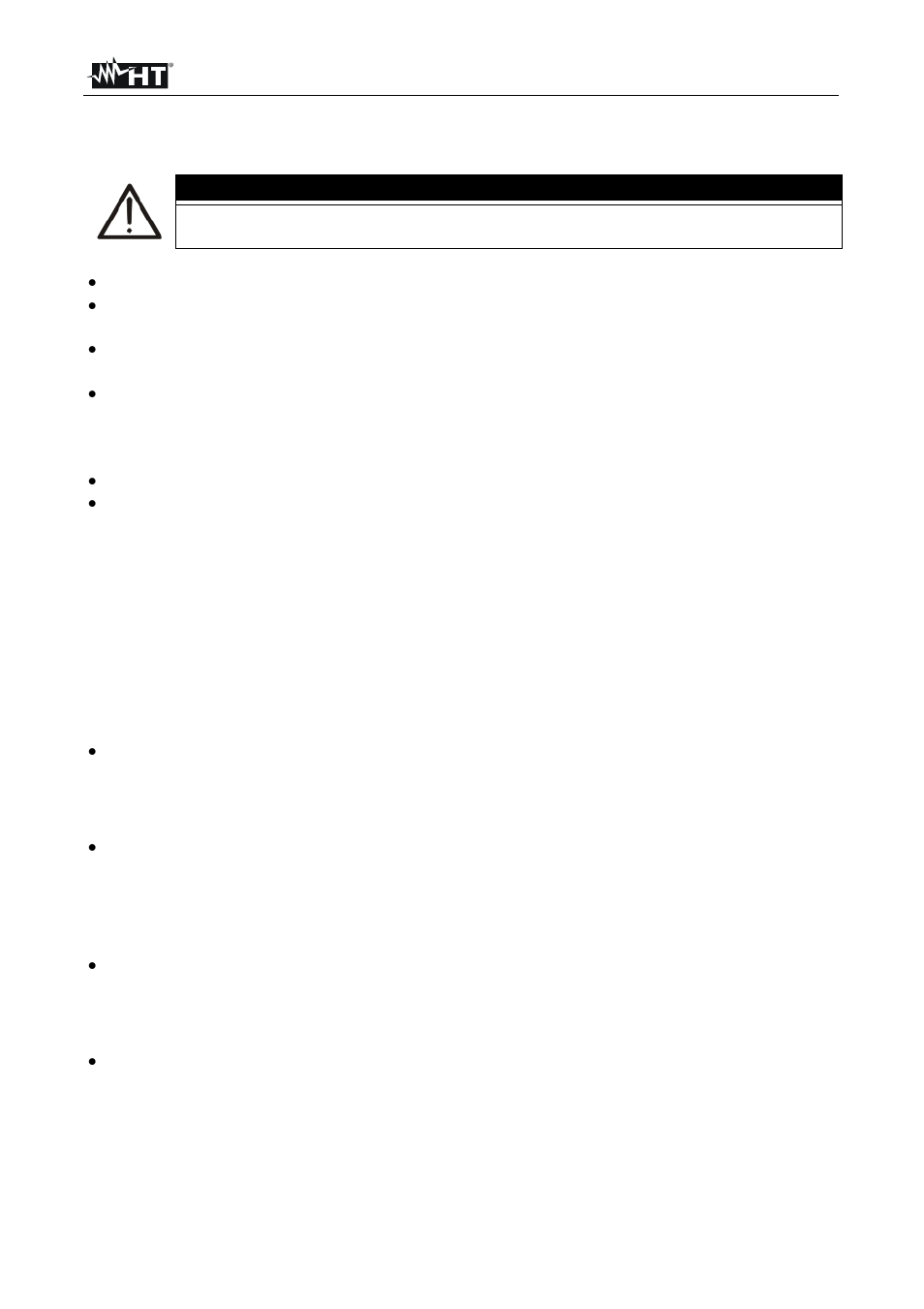 Caution | HT instruments VEGA78 User Manual | Page 6 / 128