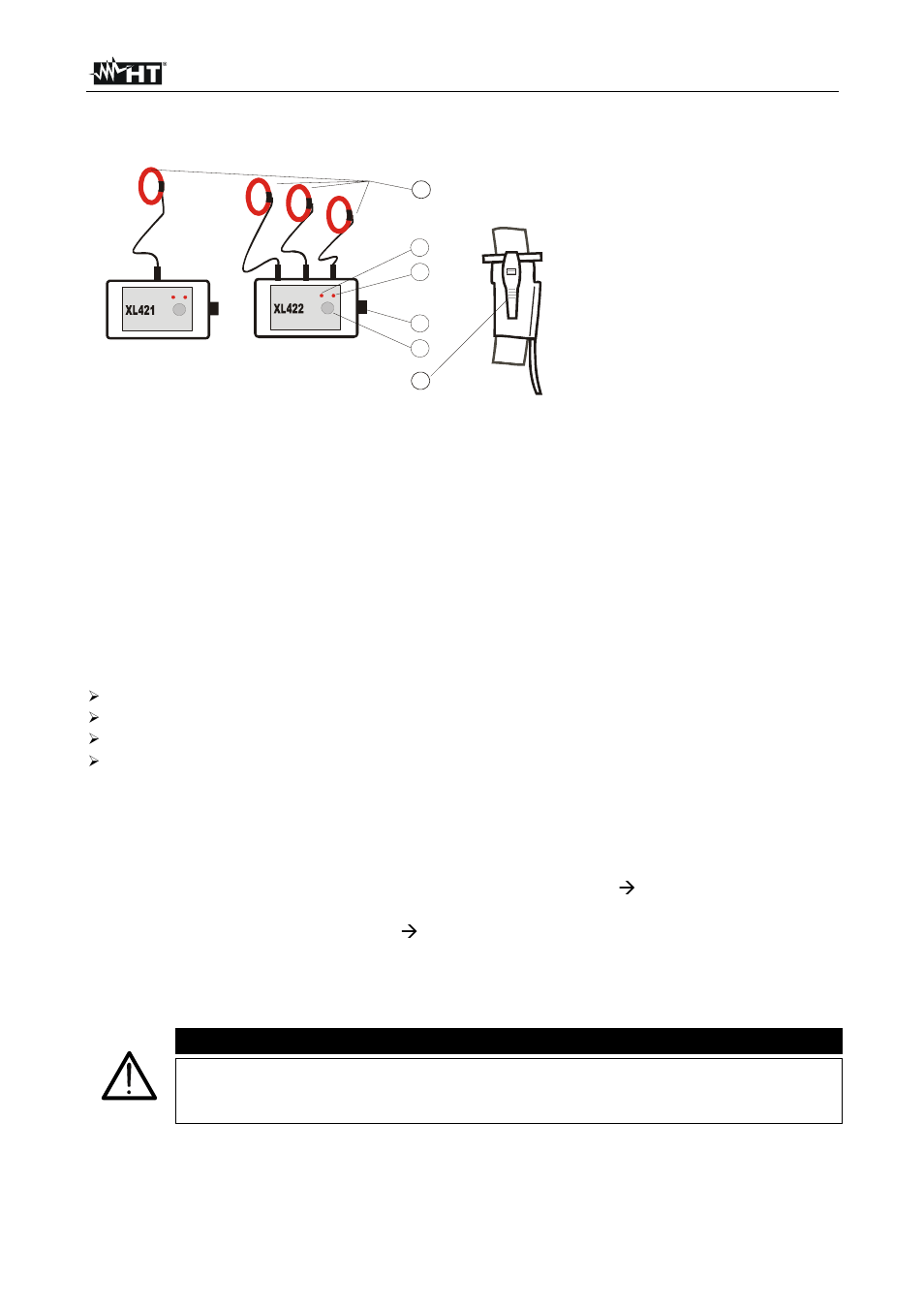 Instrument description, Keyboard, Initial settings | Date, time and measuring interval, 4 instrument description, 5 initial settings, Warning | HT instruments XL422 User Manual | Page 7 / 15