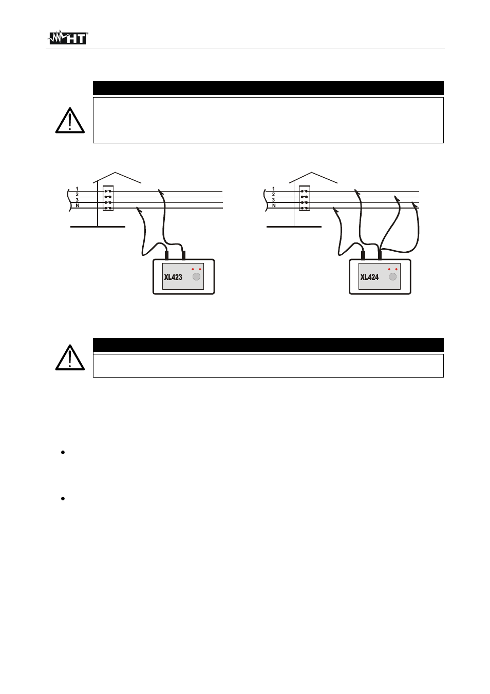 Warning | HT instruments XL424 User Manual | Page 10 / 17