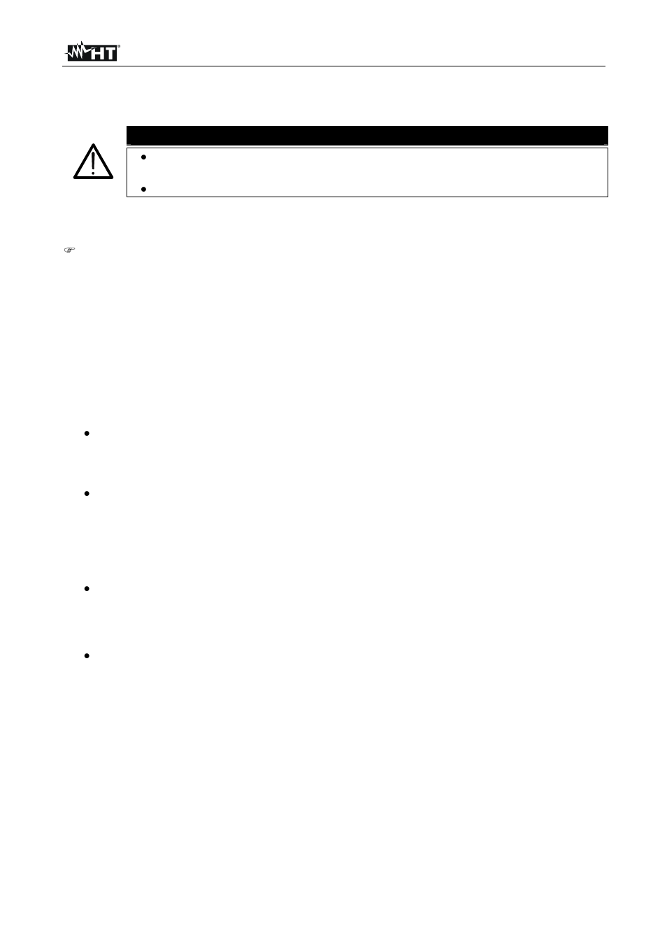 Warning | HT instruments XL424 User Manual | Page 4 / 17