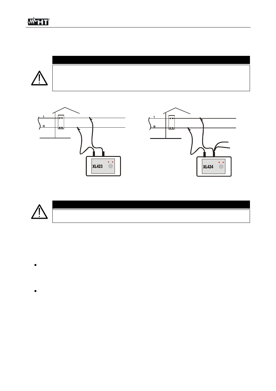 6 measuring procedure, Warning | HT instruments XL424 User Manual | Page 8 / 17