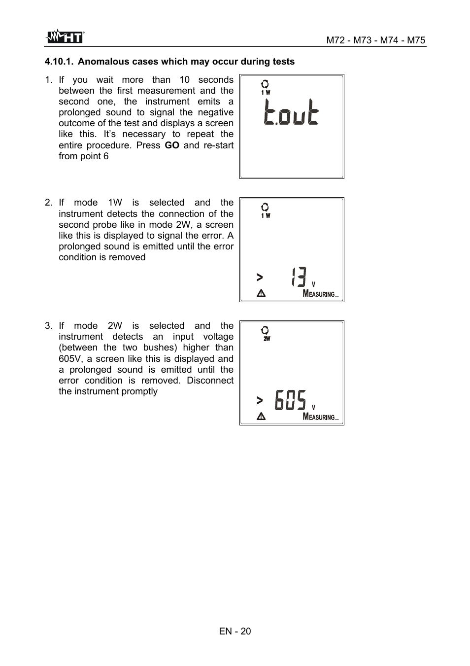 HT instruments М75 User Manual | Page 22 / 48